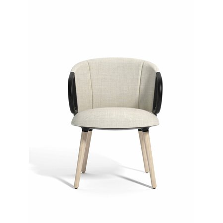 Poltroncina ospiti con gambe in legno - Cucaracha Slim BL