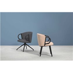 Poltroncina ospiti con gambe in legno - Cucaracha Slim BL