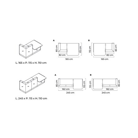 Bancone reception con desk - Linea