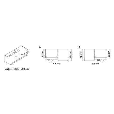 Bancone reception lineare con desk - Linea