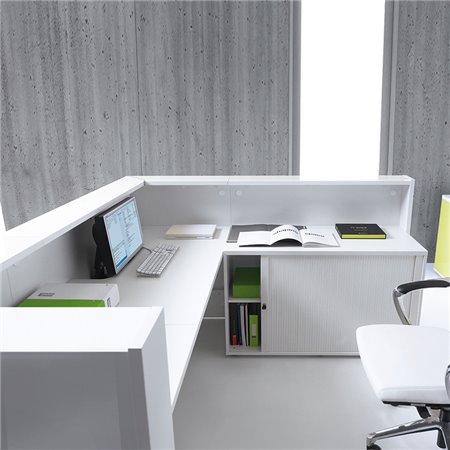 Bancone reception angolare con desk - Linea