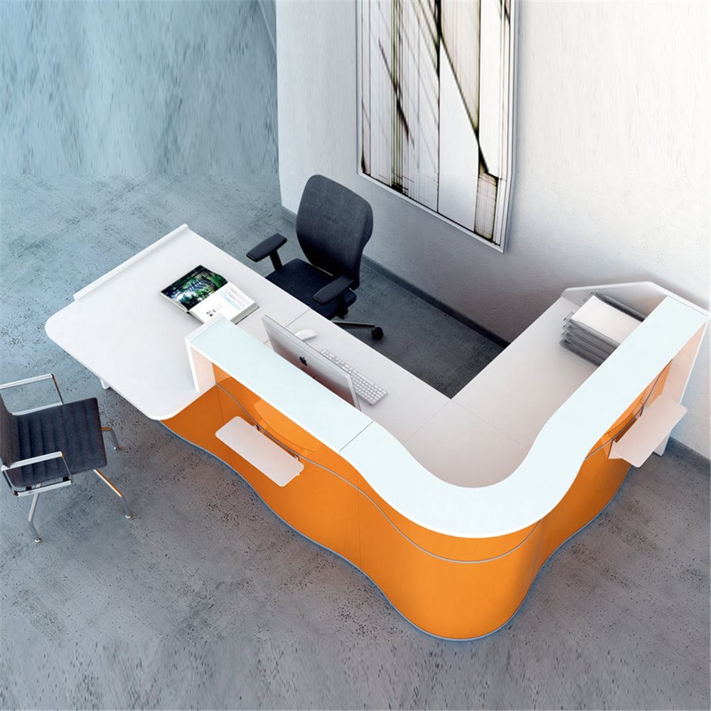 Bancone reception angolare con desk - Wave