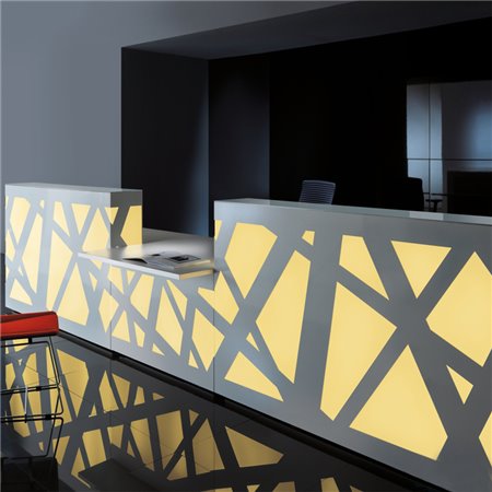 Bancone reception con desk centrale - Zigzag